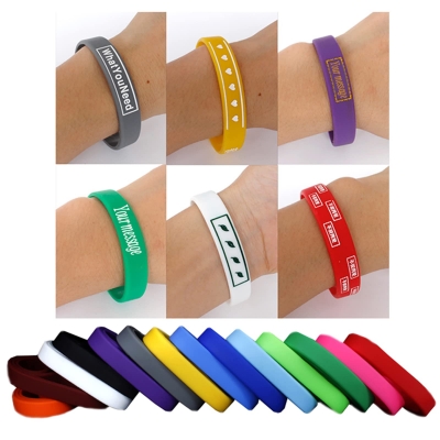 Fashional design your style waterproof rubber silicone wristbands with logo custom